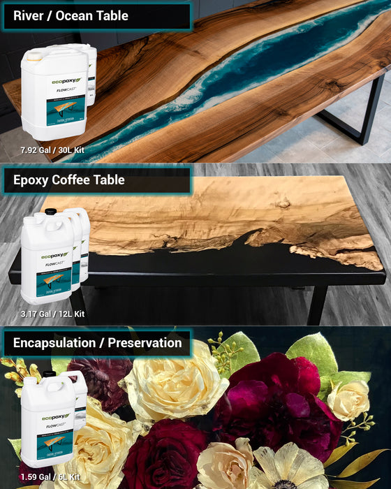 FlowCast Deep Pour Epoxy Resin Kit - 3.2 Gal / 12L